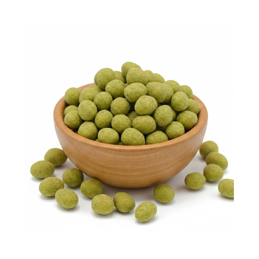 ŽEMĖS RIEŠUTAI APVALKALE JAPONIŠKŲ KRIENŲ (WASABI) SKONIO