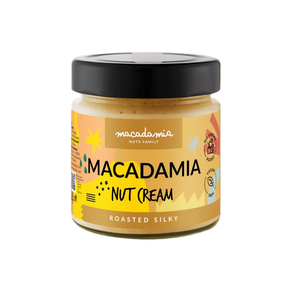 SKRUDINTŲ MAKADAMIJOS RIEŠUTŲ KREMAS 180G.